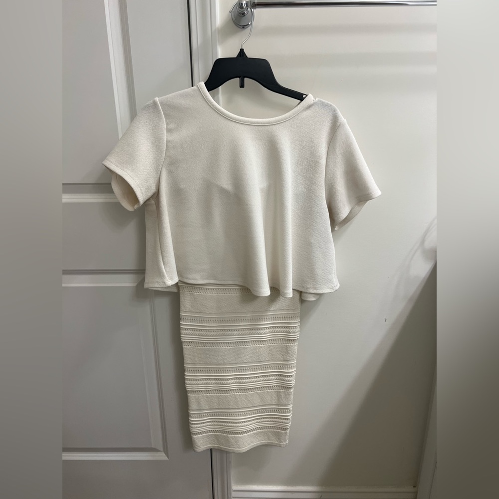 White two piece top and skirt set